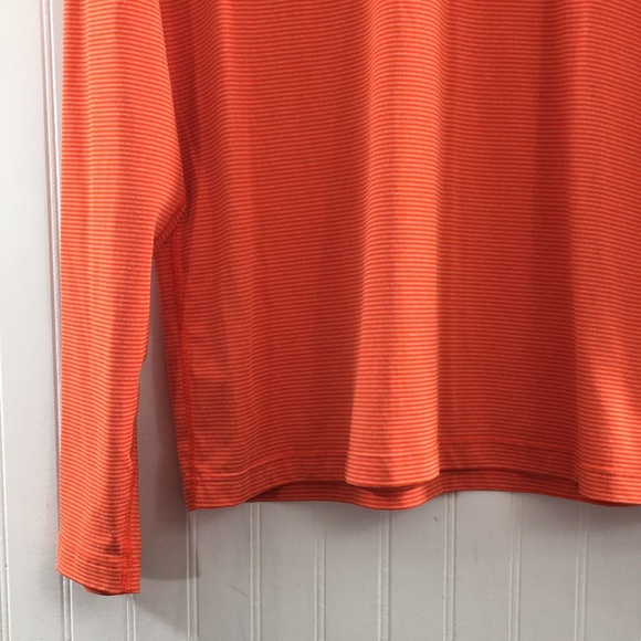 Under Armour Orange Striped Fitted Infrared Base Layer Top Mens Large Cold Gear - Picture 4 of 15
